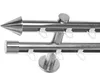 Innenlauf Gardinenstange Edelstahl Look 20mm Wandträger Produktbild-Vorschau 1