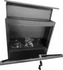 A dark gray mailbox with its lid open, showing the interior and some accessories inside. Produktbild-Vorschau