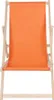 A front view of an orange fabric deck chair with a wooden frame, set against a white background. Anteprima dell’immagine prodotto