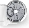 A close-up view of a food processor attachment with a grater/slicer disc. Produktbild-Vorschau