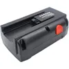 A black battery pack with a red release button, shown from a diagonal angle against a white background. Náhled obrázku produktu