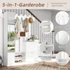 Set guardaroba Sweiko 135x25x180 cm con specchio, armadio Anteprima dell’immagine prodotto 4