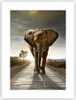 Poster - Poster ohne Rahmen - Elefant Straße Landschaft - Produktbild-Vorschau 1