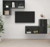 The Living Store TV-Wandschränke 4 Stk. Hochglanz-Grau Produktbild-Vorschau 1