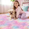Flauschig Hochflor Teppich Regenbogen, Waschbarer Teppich Produktbild-Vorschau 5