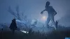 A person with a flashlight and a large weapon stands in a foggy field, facing a giant humanoid figure and several strange, spherical objects. Produktbild-Vorschau