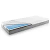 A mattress is shown with a cutaway revealing its layers. Produktbild-Vorschau