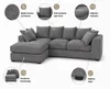 Sofa narożna lewostronna DIVERS, 3-osobowa, szara, z Podgląd zdjęcia produktu 3