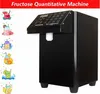 A black fructose quantitative machine with a digital display and buttons on top, shown with small illustrations of drinks on the left. Produktbild-Vorschau