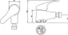 Technical drawing with dimensions of a bidet faucet. Produktbild-Vorschau
