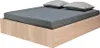 A bed frame with a mattress and two pillows on a white background. Produktbild-Vorschau