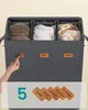 Wäschekorb mit 3 Fächern, 160 L, mit Deckel, 5 Etiketten, Produktbild-Vorschau 4