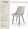 Lot de chaises de salle à manger Monroe aspect velours - Voir les images du produit 6