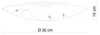 A line drawing of a ceiling light fixture with dimensions indicated. Produktbild-Vorschau