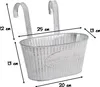 Metall Hängetopf weiß mit 2 Henkel 25 x 13cm - 4 Stück Produktbild-Vorschau 2