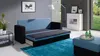 Sofa Schlafsofa LABRI 3-Sitzer Schwarz/ Hellblau Produktbild-Vorschau 3