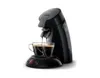 A black coffee maker dispensing coffee into two glass mugs. Náhled obrázku produktu