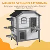PawHut Katzenhaus Outdoor Katzenhütte 2-Etagen Katzenvilla Produktbild-Vorschau 7