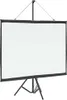 A white projection screen on a tripod stand. Voir les images du produit
