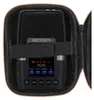 A black protective case with an orange trim, holding a black digital audio recorder with a mesh microphone grill and a screen displaying audio waveforms. Náhled obrázku produktu