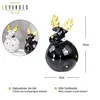 2er Set Deko Elche Schwarz Weiß Gold Keramik Dekofigur Produktbild-Vorschau 2