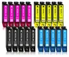 A collection of printer ink cartridges arranged in rows. Produktbild-Vorschau