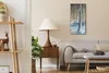 Wandkunst Leinwand Bild Uhr 30x60 Gemälde Abstrakte Winter Produktbild-Vorschau 3