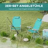 Outsunny 2er Set Campingstühle Faltstuhl mit 6-fach Produktbild-Vorschau 4