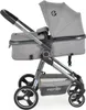 A side view of a grey baby stroller. Produktbild-Vorschau