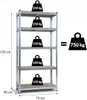 Regał metalowy 2 szt. 150x75x30 cm 5 półek 750kg Podgląd zdjęcia produktu 3