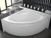 A modern corner bathtub in a bathroom setting. Produktbild-Vorschau