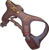 A brown dog harness is shown against a white background. Produktbild-Vorschau