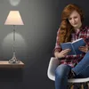 Stolní lampa Relaxdays Vintage, látkový stínidlo, zrcadlově Náhled obrázku produktu 5