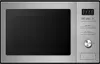 A front view of a stainless steel microwave oven. Produktbild-Vorschau