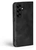 A close-up side view of a black flip phone case for a Samsung Galaxy S25. Produktbild-Vorschau