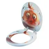 An open toilet seat with a cartoon goldfish design. Produktbild-Vorschau