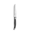 A single steak knife with a serrated blade and black handle is shown against a white background. Anteprima dell’immagine prodotto