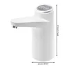A white electric water dispenser pump is shown from the side against a white background. Dimensions are indicated with text and lines. Podgląd zdjęcia produktu