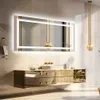 A modern bathroom vanity with a large illuminated mirror. Náhľad obrázku produktu