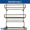 A metal wine rack with three shelves, mounted on a white background. Produktbild-Vorschau