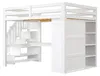 Hochbett 140x200 cm mit Schreibtisch, Regal, Produktbild-Vorschau 15