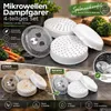 Mikrowellen Dampfgarer 4-teilig Dampfgarbehälter 25cm Weiß Produktbild-Vorschau 7