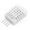 A close-up studio shot of a white digital temperature and humidity sensor with three silver pins. Produktbild-Vorschau