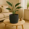Anthracietkleurige, gestreepte plastic plantenpot, 29,8 x Productafbeelding-voorbeeld 7