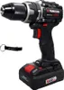 A cordless drill with a battery pack and a keychain, presented against a white background. Produktbild-Vorschau