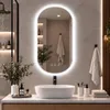 Specchio da bagno LED WISFOR, forma ovale, 50x100 cm, Anteprima dell’immagine prodotto 1