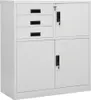 A light gray metal office cabinet with drawers and doors. Anteprima dell’immagine prodotto