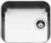 A top-down view of a stainless steel sink with a drain. Produktbild-Vorschau