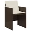 Design 3-tlg. Bistro-Set mit Kissen Braun Poly Rattan, Produktbild-Vorschau 4