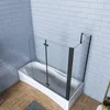 Duschspa 120x140cm 2-teilig Faltwand Schwarz Produktbild-Vorschau 3